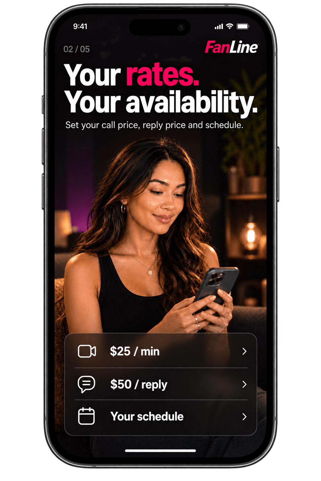 Set your FanLine rates and availability